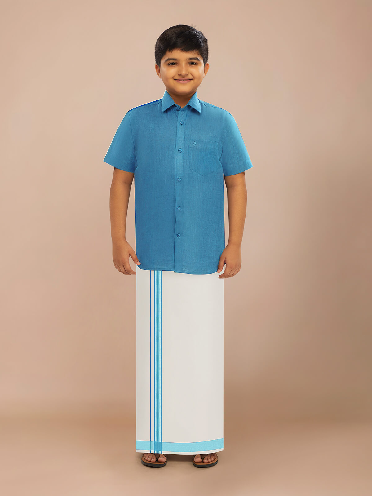 Alaya Cotton Kids Readymade Fancy Dhoti & Shirt Set