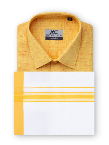 Match & Catch - Colour Shirts & Fancy Border Dhoti  - Bumble Bee