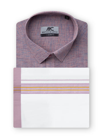 Match & Catch - Colour Shirts & Fancy Border Dhoti  - Heather Violet