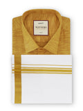 Colour Shirts & Fancy Border Dhoti - Mustard