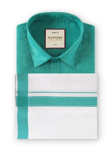 Winner Club Colour Shirts & Fancy Border Dhoti - Ocean Island