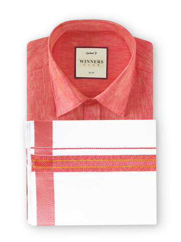 Winner Club Colour Shirts & Fancy Border Dhoti - Pink