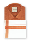 Colour Shirts & Fancy Border Dhoti - Tangarine