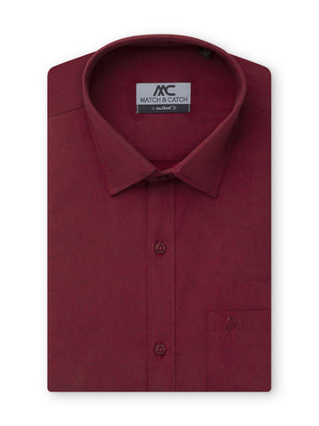 FilaFil Cotton Colour Shirt - Slim Fit - Maroon