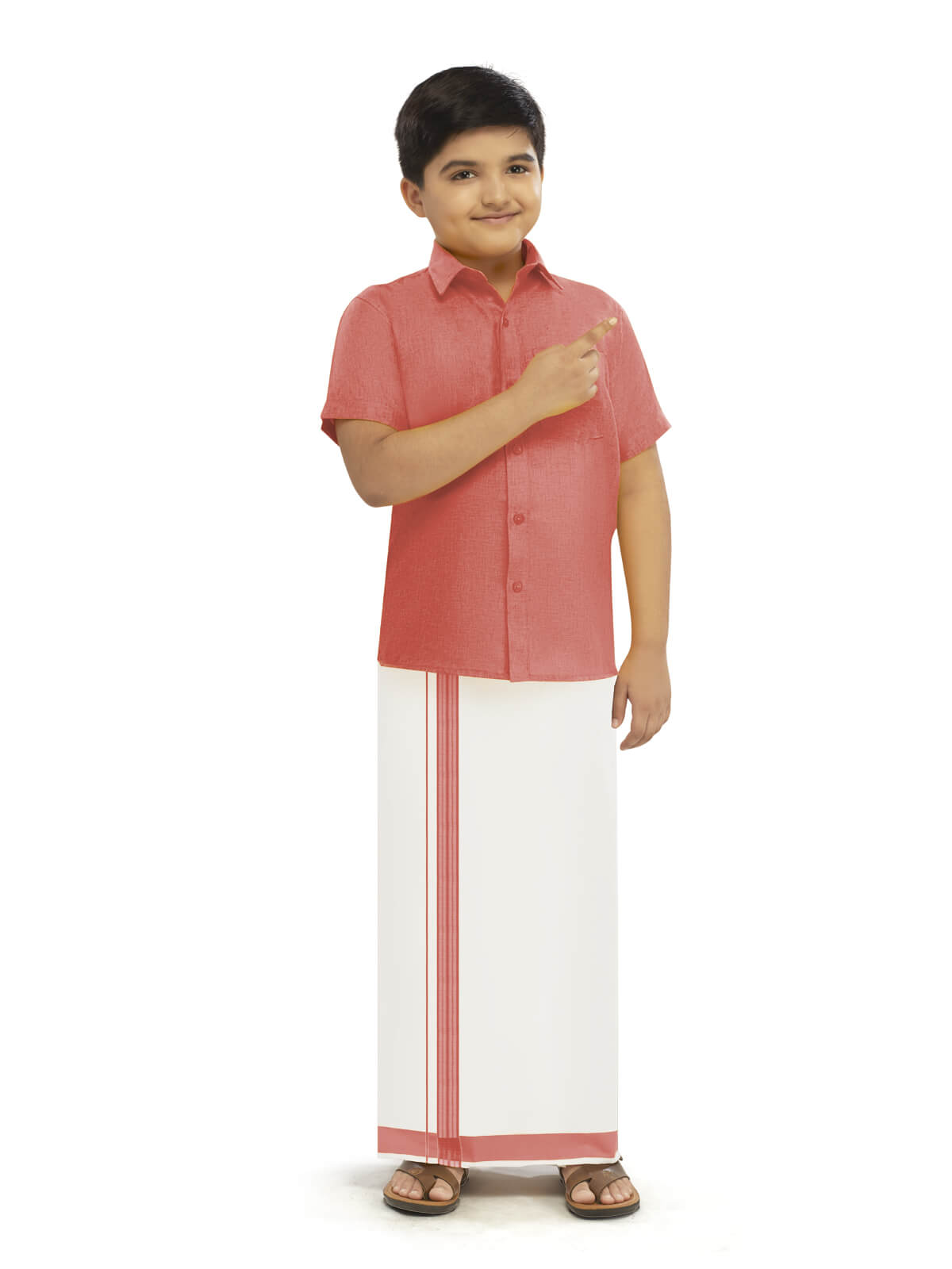 Alaya Cotton Kids Readymade Fancy Dhoti & Shirt Set