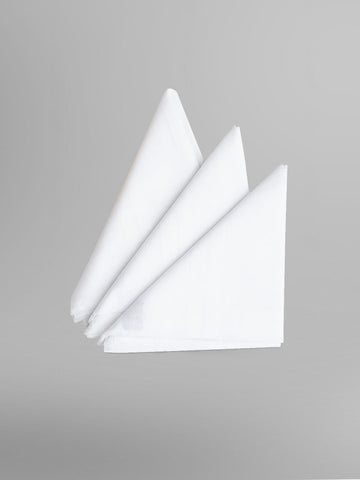 100% Natural Cotton White Hand Kerchief (Pack of 3)