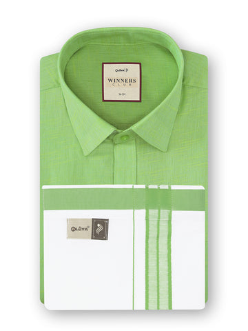 Winners Club 2.0 Shirts & Velcro Pocket Dhoti - Greenery