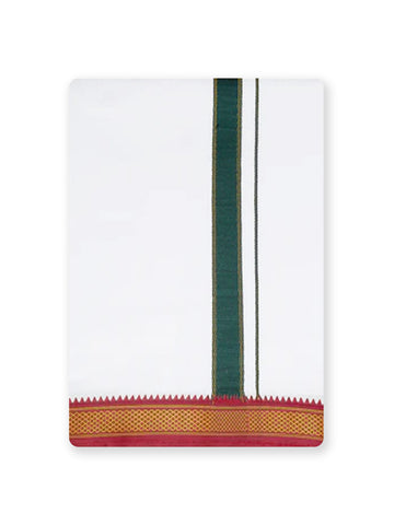 Hare Krishna Panchakacham 9+5 Cotton Dhoti with Pet Border