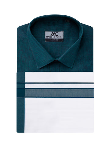 Father and Son Combo MC Shirt Dhoti Sets - Shaded Spruce