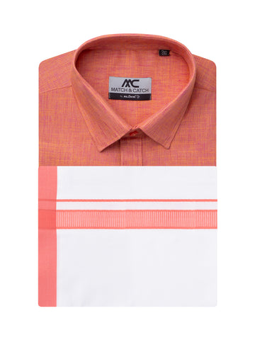Father and Son Combo MC Shirt Dhoti Sets - Water Melon
