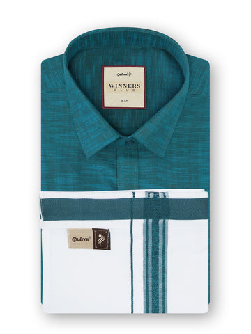 Winners Club 2.0 Shirts & Velcro Pocket Dhoti -Deepsky Blue
