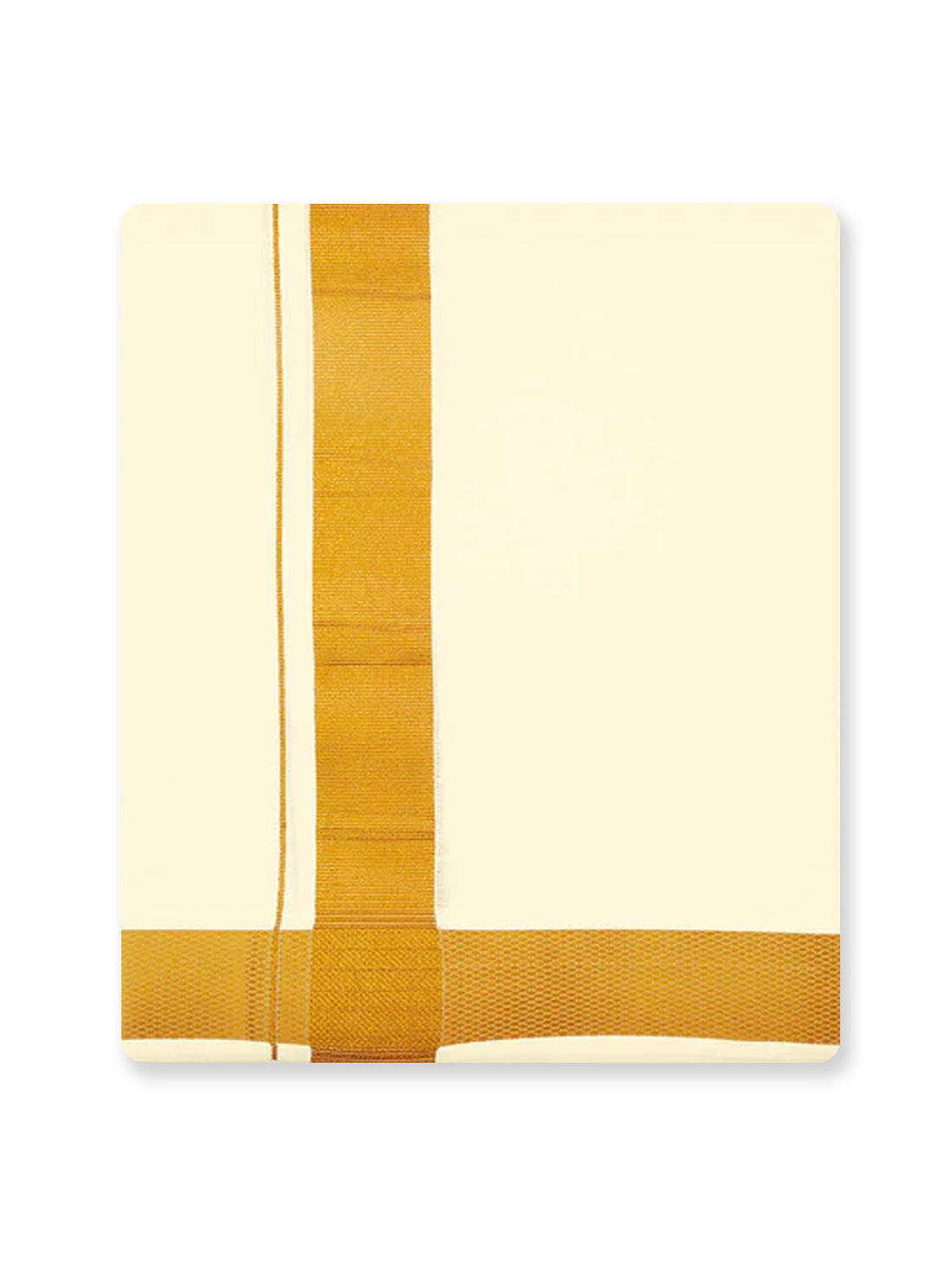 Adhisayam Cream Colour Gold Jari Cotton Dhoti 4.0 Meter