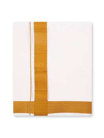 Adhisayam Gold Jari Cotton Dhoti 4.0 Meter - 50K (1.25