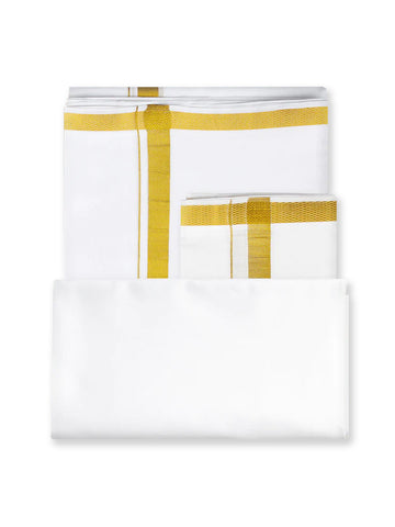 Mannavan Gold Jari Cotton Plus Dhoti 3.80 Meter - 20K (0.50