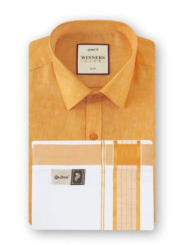 Winners Club 2.0 Shirts & Velcro Pocket Dhoti -Gold Shirt
