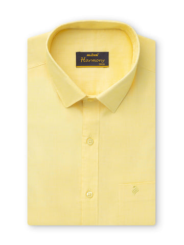 Harmony Premium Shirts & Fancy Dhoti  - Daffodil Yellow