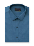 Slim Fit Cotton Shirt - Steel Blue