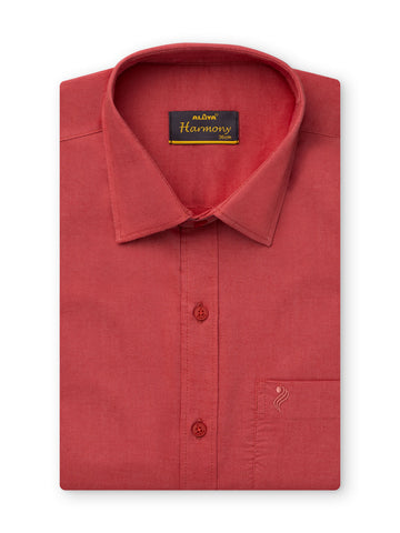 Harmony Slim Fit Cotton Shirt - Light Corel
