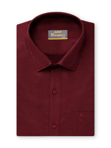 Harmony Slim Fit Cotton Shirt - Maroon