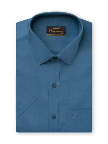 Harmony Slim Fit Cotton Shirt - Steel Blue