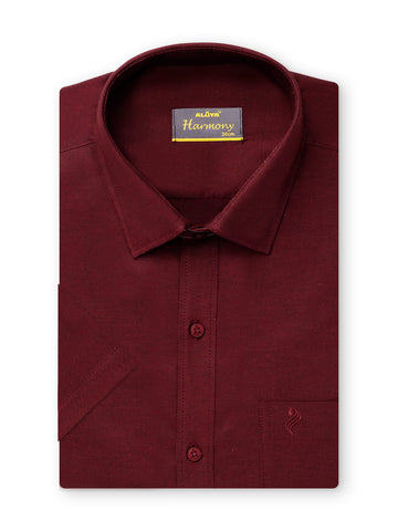 Harmony Slim Fit Cotton Shirt - Maroon