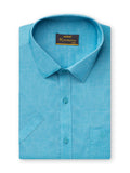 Slim Fit Cotton Shirt - Blue