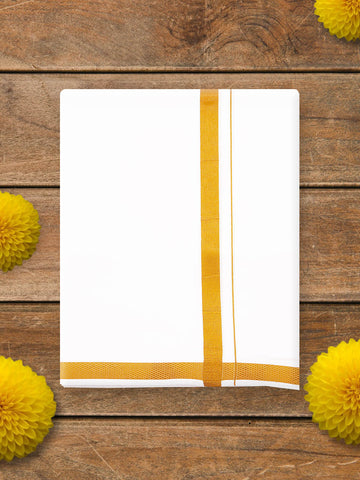 Harsh Vardhan Gold Jari Cotton Plus Dhoti 2.0 Meter -30K (0.75