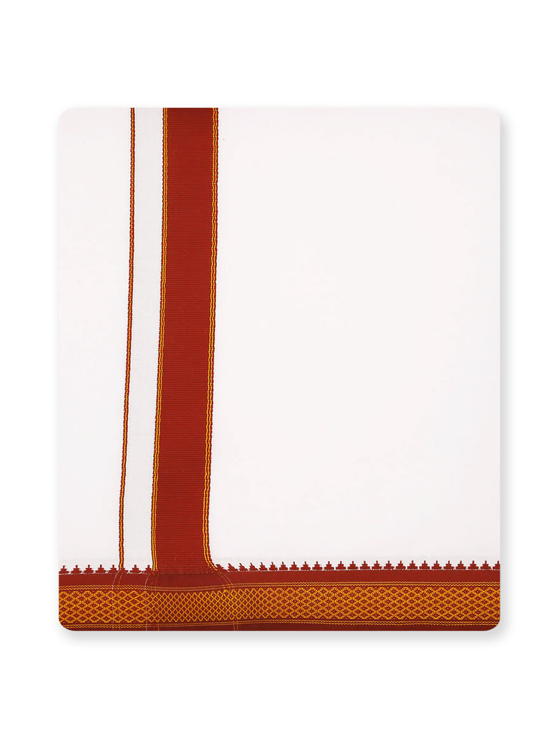 Kalyan Pet Fancy Border Cotton Plus Dhoti 2.0 Meter For Men