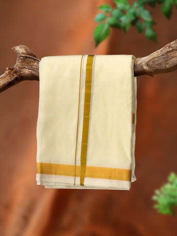 Kalyana Yogam Dhoti Cream - 40K (Silk Mix Dhoti) - 3.60 Meter