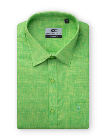 Match & Catch Colour Shirts & Fancy Border Dhoti  - Parrot Green