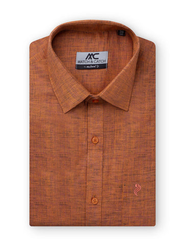 Match & Catch Colour Shirts & Fancy Border Dhoti  - Rust Steel