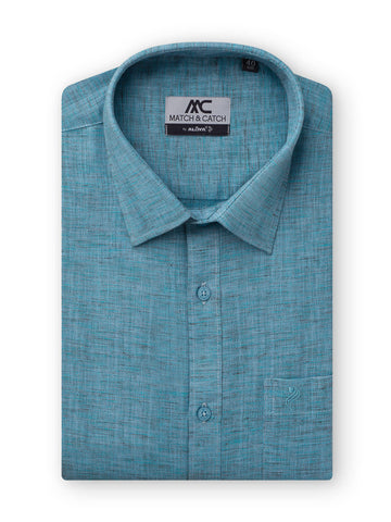 Match & Catch - Colour Shirts & Fancy Border Dhoti  - Airforce Blue