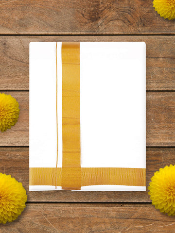 Navrathiri Gold Jari Cotton Dhoti 2.0 Meter - 50K (1.25