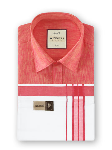 Winners Club 2.0 Shirts & Velcro Pocket Dhoti - Pink