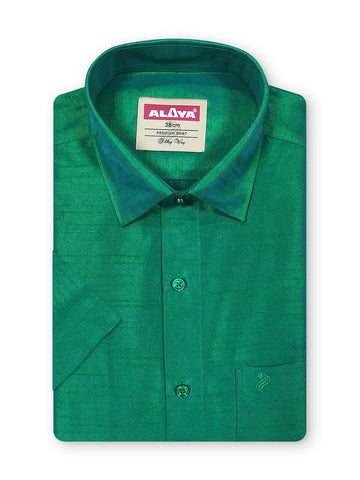Silky Way Shirt for Men - Regular Fit - Green