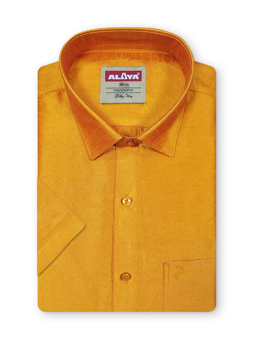 Silky Way Shirt for Men - Regular Fit - Golden Orange