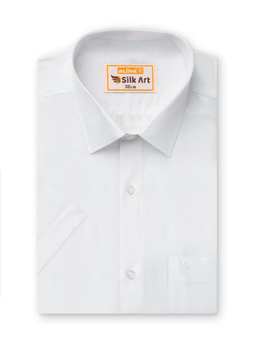 Silk Art White Shirts For Men - Regular Fit