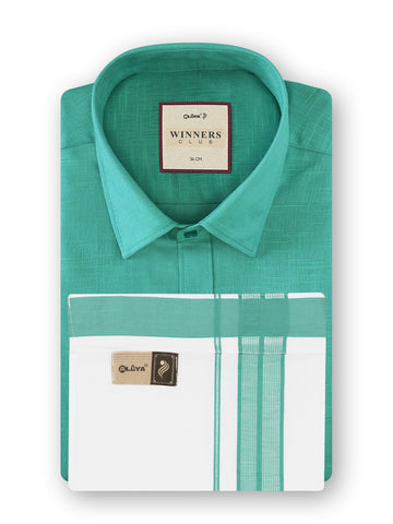 Winners Club 2.0 Shirts & Velcro Pocket Dhoti - Turquoise
