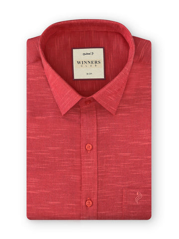 Winners Club Slim Fit  Colour Shirts - Crimson Red