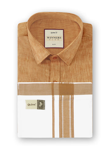 Winners Club 2.0 Shirts & Velcro Pocket Dhoti - Tortilla
