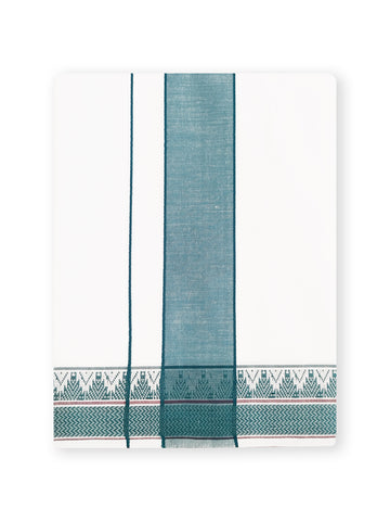 Shiva Pooja Panchakacham 9+5 Dhoti - Dark Green